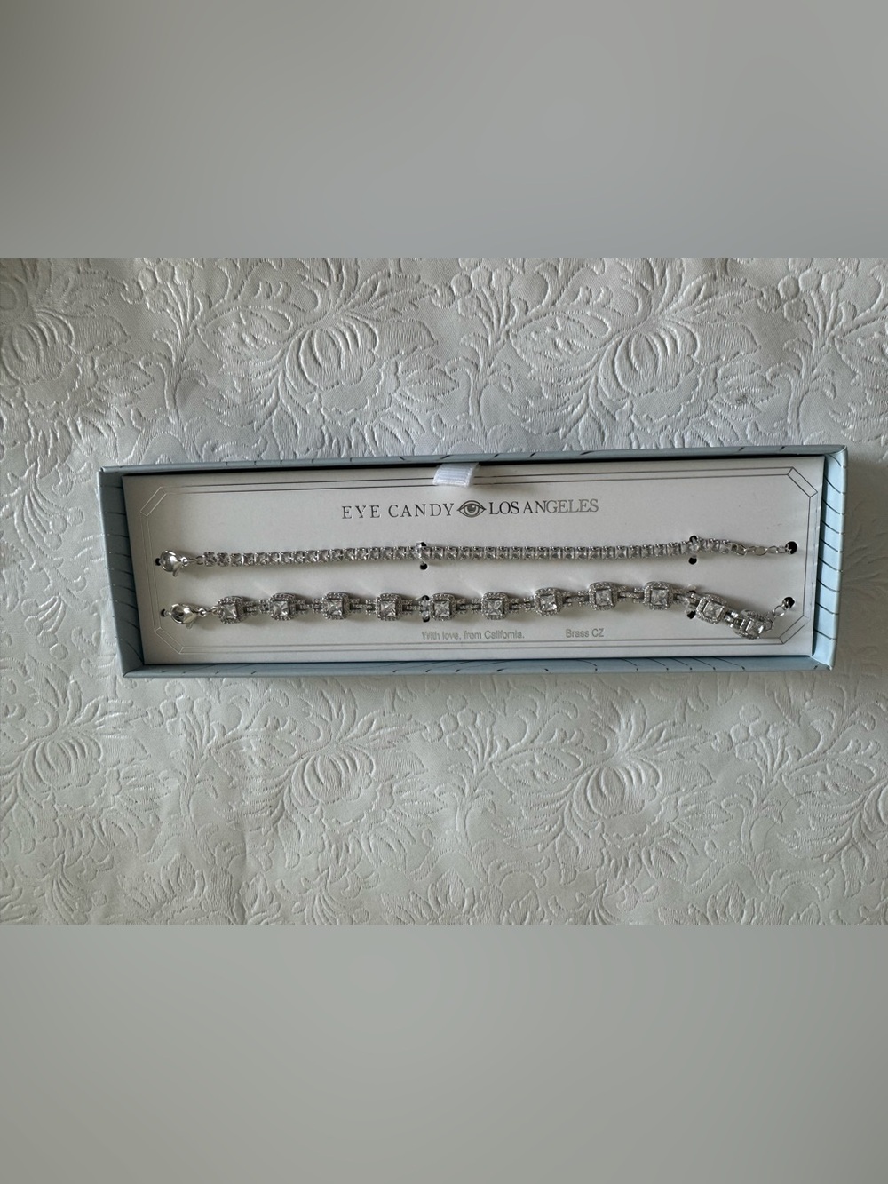 Eye Candy  Two piece silver-toned bracelet set